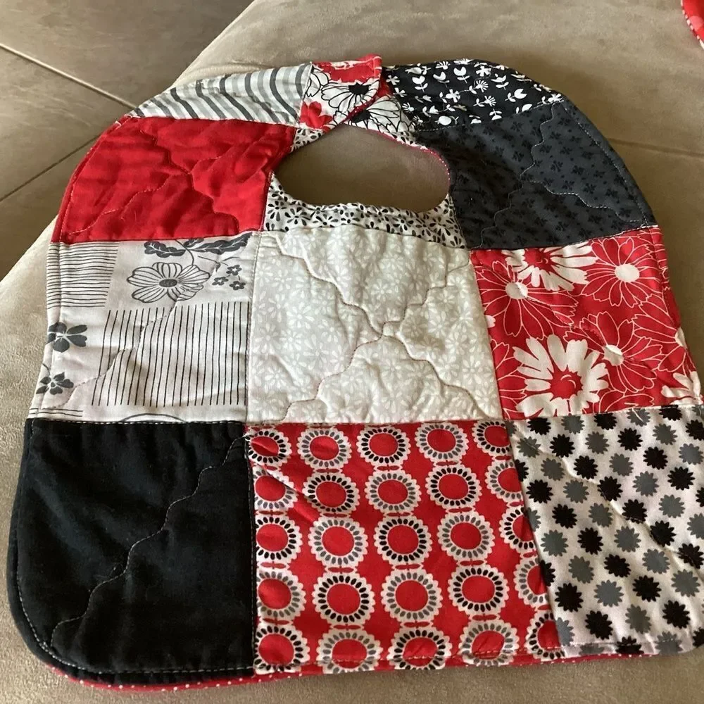Hand Crafted Quilted Reversible Baby Bib